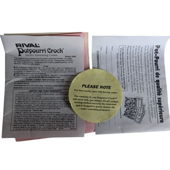 Vintage Rival Potpourri Crock Pot 3206 Green Lace Roses Tested Working - Picture 10 of 10